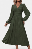 Audra Swiss Dot Long Sleeve Midi Dress, view 10