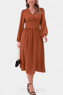 Audra Swiss Dot Long Sleeve Midi Dress, view 4