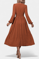Audra Swiss Dot Long Sleeve Midi Dress, view 5