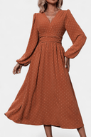 Audra Swiss Dot Long Sleeve Midi Dress, view 6