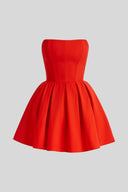 Ciara Tailored Red or White Mini Dress, view 2