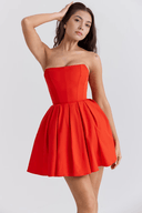 Ciara Tailored Red or White Mini Dress, view 6