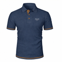 Caspar Men's Textured Polo Shirt with Contrast Trim, view 4