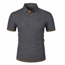 Caspar Men's Textured Polo Shirt with Contrast Trim, view 6