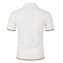 Caspar Men's Textured Polo Shirt with Contrast Trim, view 9