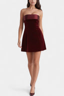 Effie Velvet Bandeau A-Line Mini Dress