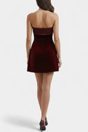 Effie Velvet Bandeau A-Line Mini Dress, view 3
