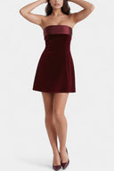 Effie Velvet Bandeau A-Line Mini Dress, view 5