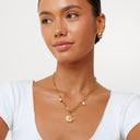 Lana Gold Angel Coin Pearl Necklace, view 3