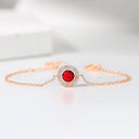 Raquel Rose Gold Red Gem Crystal Bracelet