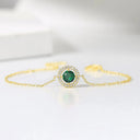 Nicolette Vintage Gold Green Crystal Bracelet