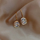 Stella gold round sparkle drop earrings for women