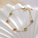 Odessa Vintage Gold Multicolour Gem Bracelet