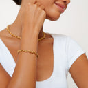 Claudia Bold Link Chain Bracelet with White Zircon, view 4