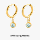 Sophia Birthstone Charm Huggie Hoop Earrings, view 12