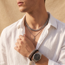 Men's silver chain necklaces and bracelets