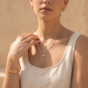 Women's gold necklaces, earrings and bracelets