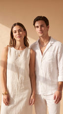 Woman and man wearing gold and silver jewellery by Marliva