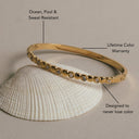 Frederica Gold Beaded Zircon Bangle Bracelet, view 7