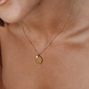 Noemi Hammered Coin and Freshwater Pearl Necklace, view 3