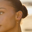 Simone Zircon Drop Hoop Earrings, view 2
