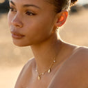 Simone Zircon Drop Hoop Earrings, view 7