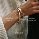 Anastasia Gold Bangle with White Enamel, view 3