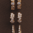 Lyra White Zircon Huggie Hoop Earrings, view 8