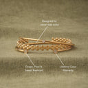 Bella Open Cuff Bracelet with Pavé Round Ends, view 3
