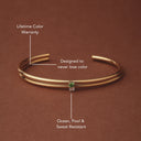Estella Thin Open Cuff Bracelet with White Zircon, view 2