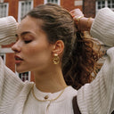 Dora Gold Sculptural Chunky Hoop Earrings, view 5