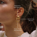 Dora Gold Sculptural Chunky Hoop Earrings, view 8