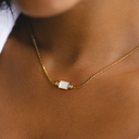 Zelda Mother of Pearl Pendant Necklace, view 3