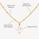 Belinda Mother of Pearl Quatrefoil Pendant Necklace, view 3