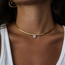 Sofia Gold Omega Choker Necklace, view 2