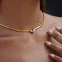 Sofia Gold Omega Choker Necklace, view 11