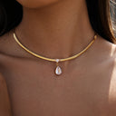 Sofia Gold Omega Choker Necklace, view 4