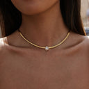 Sofia Gold Omega Choker Necklace, view 13