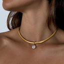 Sofia Gold Omega Choker Necklace, view 8