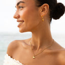 Ellen Gold Whale Tail Huggie Drop Earrings, view 5