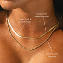Corinne Herringbone & Rope Chain Layered Necklace, view 2