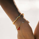 Edwina Wavy Open Cuff Bracelet, view 14