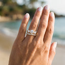 Lucia Gold Three Stone Ring Set, view 2
