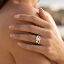Lucia Gold Three Stone Ring Set, view 4