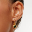 Paola Green Zircon Olive Huggie Drop Earrings, view 7
