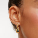 Paola Green Zircon Olive Huggie Drop Earrings