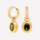 Paola Green Zircon Olive Huggie Drop Earrings, view 5