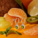 Paola Green Zircon Olive Huggie Drop Earrings, view 10