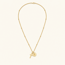 Kaia Gold Cross Initial Necklace, view 10