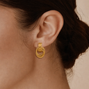 Fleurine Gold Knot Earrings, view 2